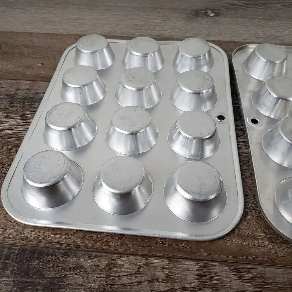 Comet 12 Cup Aluminum Mini Muffin Tin Pan Cupcake Tassies Tarts VTG Bake